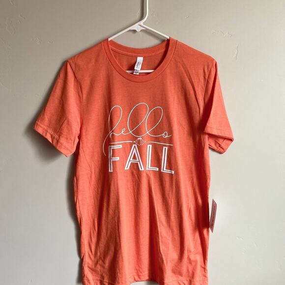 Bella + Canvas “HELLO FALL” Womens Orange Tee - Picture 3 of 5